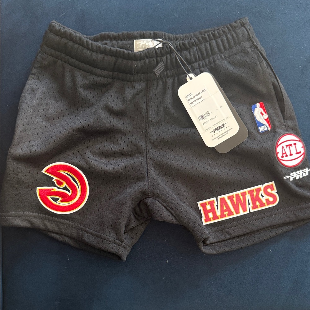 Kids Black Hawks Logo Shorts